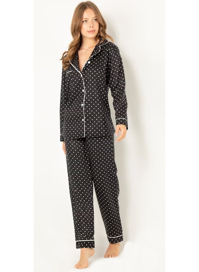 DoReMi Polka Dot Natural Viscose Soft Soft Button Pajamas Set - Image 2